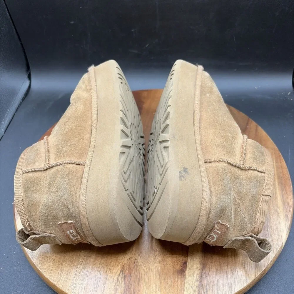 UGG Classic Mini Platform Chestnut Youth Size 2 Boots Girls Faux Fur Shoes